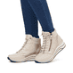 
Sandbeige remonte Damen Schnürstiefel D0T72-60 mit Schnürung und Reißverschluss. Schuh am Fuß