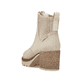 
Graubeige Rieker Damen Stiefeletten Y9050-62 mit einer Profilsohle mit Blockabsatz. Schuh von hinten