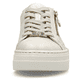 Weiße Rieker Damen Sneaker Low N4914-80 mit einem Reißverschluss. Schuh von vorne.