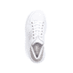 Weiße Rieker Damen Sneaker Low N5440-80 mit Schnürung sowie Ziernähten. Schuh von oben.