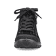 
Graphitschwarze Rieker Damen Schnürschuhe L7132-01 mit Schnürung und Reißverschluss. Schuh von vorne.