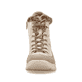 Vanillebeige Rieker Damen Schnürstiefel L7742-62 mit einer schockabsorbierenden Sohle. Schuh von vorne.