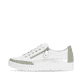 Reinweiße remonte Damen Sneaker D5826-80 mit einem Reißverschluss. Schuh Außenseite.