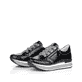 
Glanzschwarze remonte Damen Sneaker D1302-02 mit einer flexiblen Plateausohle. Schuhpaar schräg.