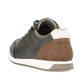 Grüne Rieker Herren Sneaker Low 11903-52 mit einem Reißverschluss. Schuh von hinten.