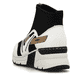 Weiße Rieker Damen Sneaker High N6360-00 mit Reißverschluss sowie der Komfortweite G. Schuh von hinten.