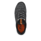 Schwarze Rieker Herren Slipper 13150-00 mit einer Gummischnürung. Schuh von oben.