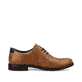Nougatbraune Rieker Herren Schnürschuhe 10316-24 mit Schnürung sowie einer Profilsohle. Schuh Innenseite