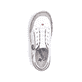 Weiße Rieker Damen Slipper L0355-80 mit einem Reißverschluss sowie Löcheroptik. Schuh von oben.