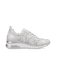 Silberne remonte Damen Sneaker D2401-91 mit einer flexiblen Sohle mit Keilabsatz. Schuh Innenseite