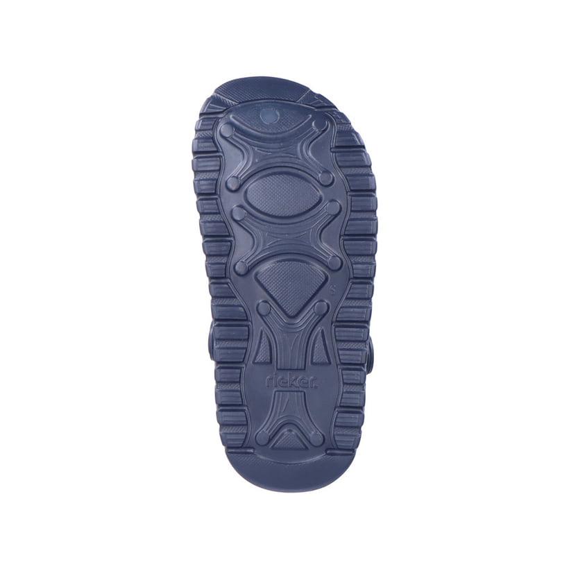 Marineblaue Rieker Damen Clogs P6275-14 mit Extraweite sowie einer flexiblen Sohle. Schuh Laufsohle.