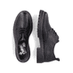 
Nachtschwarze Rieker Damen Schnürschuhe 52052-00 mit einer schockabsorbierenden Sohle. Schuhpaar von oben.