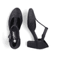 Schwarze Rieker Pumps 41087-00 mit Schnalle sowie extra weicher Decksohle. Schuh von oben, liegend.