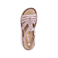 Pastellrosane Rieker Damen Riemchensandalen 60801-30 mit einem Elastikeinsatz. Schuh von oben.