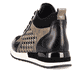 
Stahlschwarze remonte Damen Sneaker R2577-01 mit Schnürung und Reißverschluss. Schuh von hinten