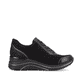 Nachtschwarze remonte Damen Sneaker D0T01-01 mit Schnürung und Reißverschluss. Schuh Innenseite