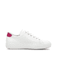Weiße Rieker Damen Sneaker Low L5901-80 mit Schnürung sowie floralem Muster. Schuh Innenseite.