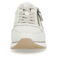 Cremeweiße remonte Damen Sneaker D1G00-81 mit einem Reißverschluss. Schuh von vorne.